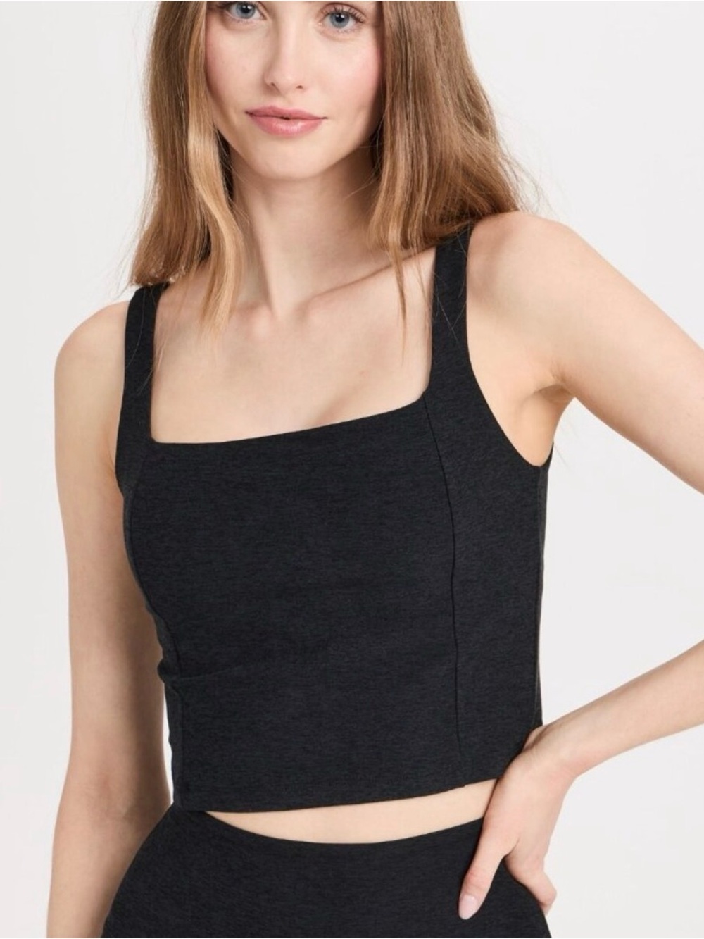 BEYOND YOGA - Square-Neck Cropped Tank Top